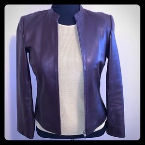 Chocolate brown leather jacket